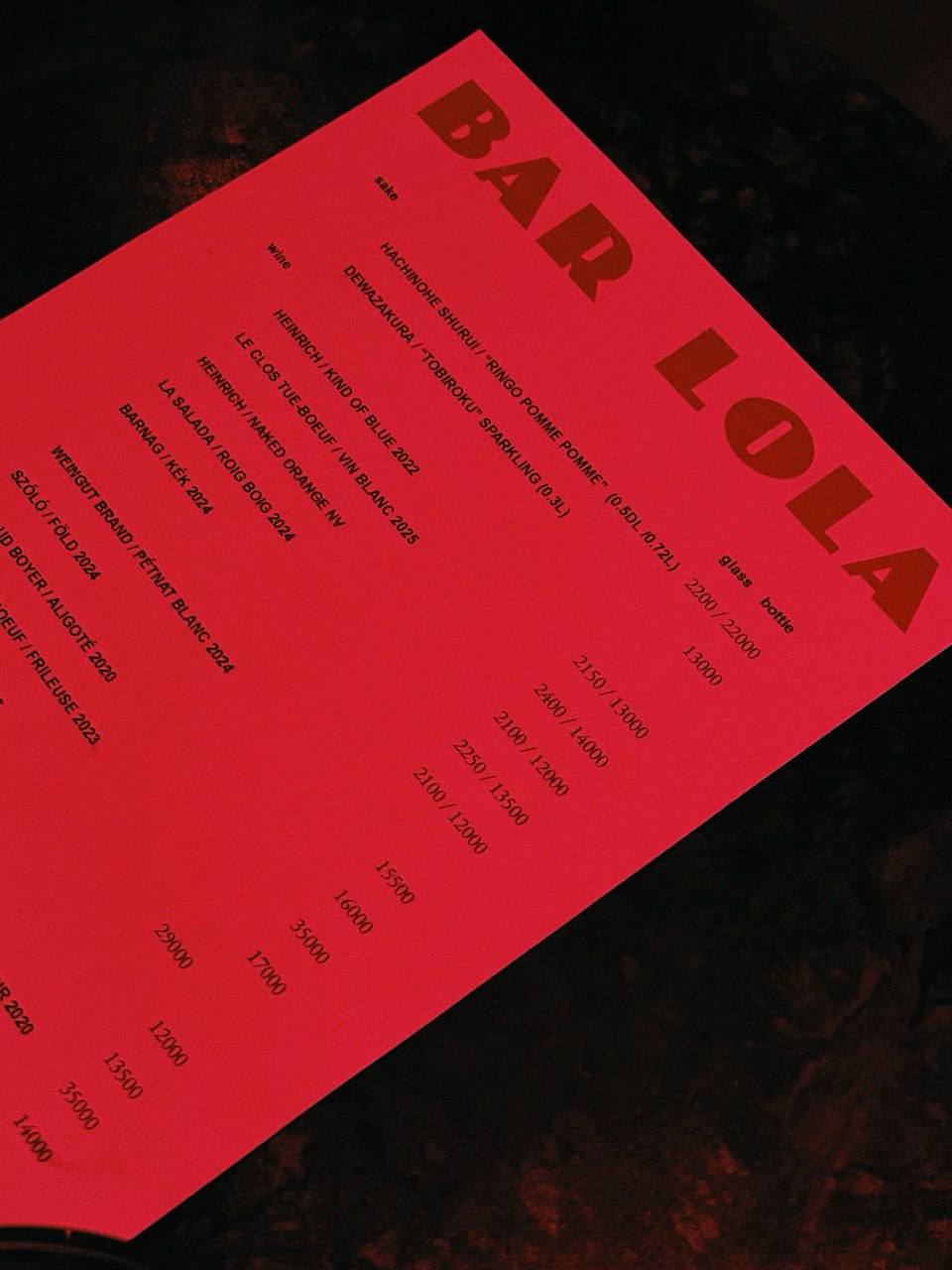 Bar LOLA — винный бар