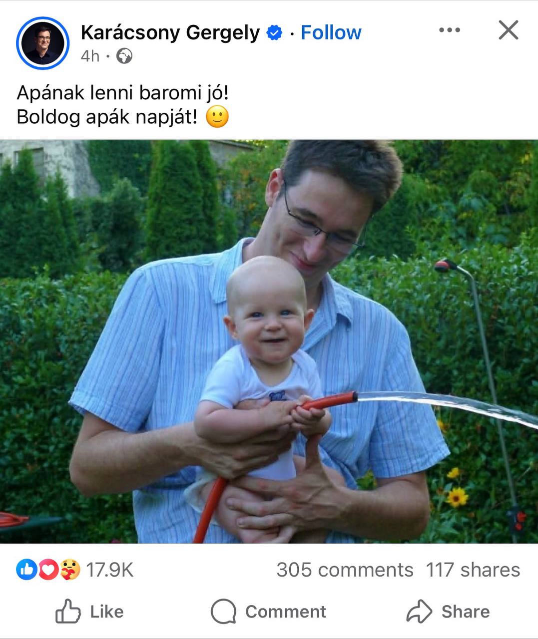 Пост Карачонь Гергея в Facebook