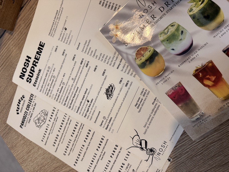 Меню Nosh Supreme и Pizziozo